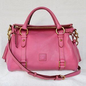 Dooney & Bourke Pink Forentine Leather Small Satchel cross body tassel purse